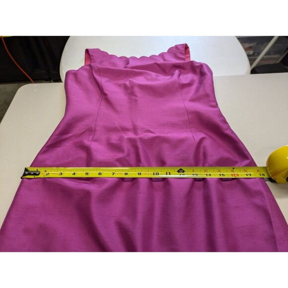 Laundry by Shelli Segal Silk Sheath Dress Pink Scallop Elegant Cocktail 12 - Picture 12 of 13